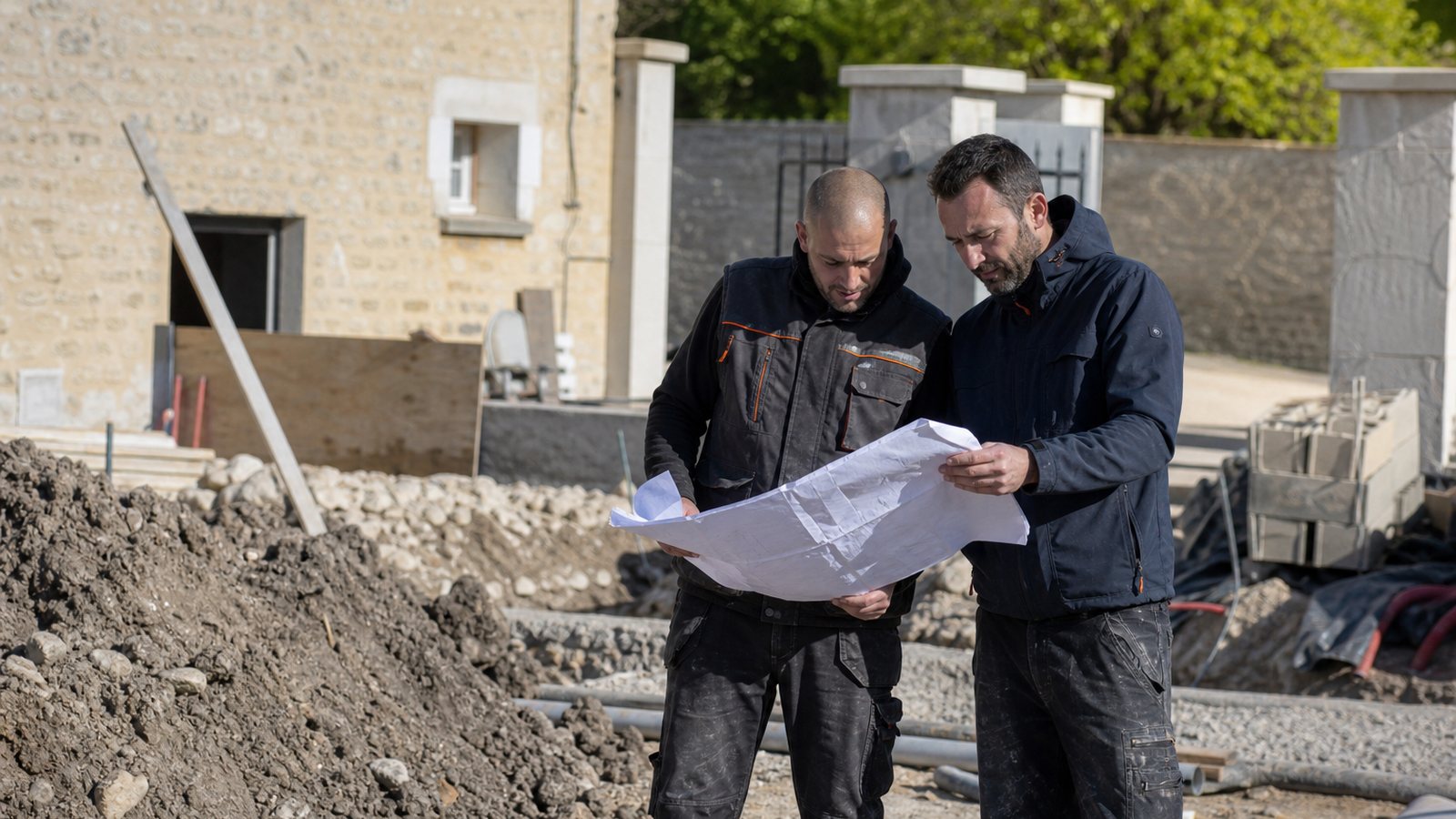 Chantier de rénovation démarrant après le versement de l'acompte par le client