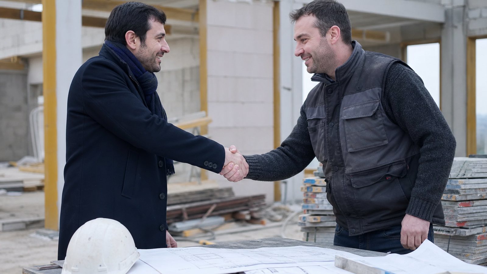 Artisan et client relisant ensemble un devis détaillé avant de le signer
